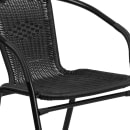 Flash Furniture TLH-073SQ-037BK4-GG 28" Square Patio Table & (4) Black Rattan Arm Chair Set - Glass Top, Black Metal Base thumbnail 8