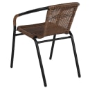 Flash Furniture TLH-073SQ-037BN4-GG 28" Square Patio Table & (4) Brown Rattan Arm Chair Set - Glass Top, Black Metal Base thumbnail 5