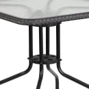 Flash Furniture TLH-073SQ-037GY2-GG 28" Square Patio Table & (2) Gray Rattan Arm Chair Set - Glass Top, Black Metal Base thumbnail 7