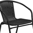 Flash Furniture TLH-087RD-037BK2-GG 28" Round Patio Table & (2) Black Rattan Arm Chair Set - Glass Top, Black Metal Base thumbnail 8