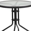 Flash Furniture TLH-087RD-037BK4-GG 28" Round Patio Table & (4) Black Rattan Arm Chair Set - Glass Top, Black Metal Base thumbnail 7