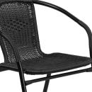 Flash Furniture TLH-087RD-037BK4-GG 28" Round Patio Table & (4) Black Rattan Arm Chair Set - Glass Top, Black Metal Base thumbnail 8