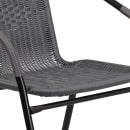 Flash Furniture TLH-087RD-037GY4-GG 28" Round Patio Table & (4) Gray Rattan Arm Chair Set - Glass Top, Black Metal Base thumbnail 7
