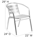 Flash Furniture TLH-1-GG Stacking Restaurant Armchair w/ Ladder Back, Aluminum thumbnail 2