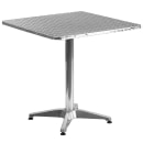 Flash Furniture TLH-ALUM-28SQ-017BCHR4-GG 27 1/2" Square Patio Table & (4) Arm Chair Set - Stainless Steel Top, Aluminum Base thumbnail 2