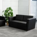 Flash Furniture ZB-TRINITY-8094-LS-BK-GG Loveseat w/ Black LeatherSoft Upholstery, Stainless Legs thumbnail 3