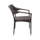 Flash Furniture TT-TT002-ESP-GG Jace Indoor/Outdoor Stackable Patio Chair - Rattan/Wicker, Espresso thumbnail 2