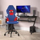 Flash Furniture UL-A075-BL-RLB-GG Swivel Gaming Chair w/ Red & Blue LeatherSoft Back & Seat - Black Base thumbnail 4