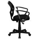 Flash Furniture WA-3074-BK-A-GG Swivel Computer Arm Chair w/ Low Back - Black Mesh Back & Seat thumbnail 3