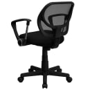 Flash Furniture WA-3074-BK-A-GG Swivel Computer Arm Chair w/ Low Back - Black Mesh Back & Seat thumbnail 4