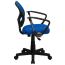 Flash Furniture WA-3074-BL-A-GG Swivel Computer Arm Chair w/ Low Back - Blue Mesh Back & Seat thumbnail 2