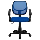 Flash Furniture WA-3074-BL-A-GG Swivel Computer Arm Chair w/ Low Back - Blue Mesh Back & Seat thumbnail 4