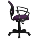 Flash Furniture WA-3074-PUR-A-GG Swivel Computer Arm Chair w/ Low Back - Purple Mesh Back & Seat thumbnail 3