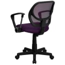 Flash Furniture WA-3074-PUR-A-GG Swivel Computer Arm Chair w/ Low Back - Purple Mesh Back & Seat thumbnail 4