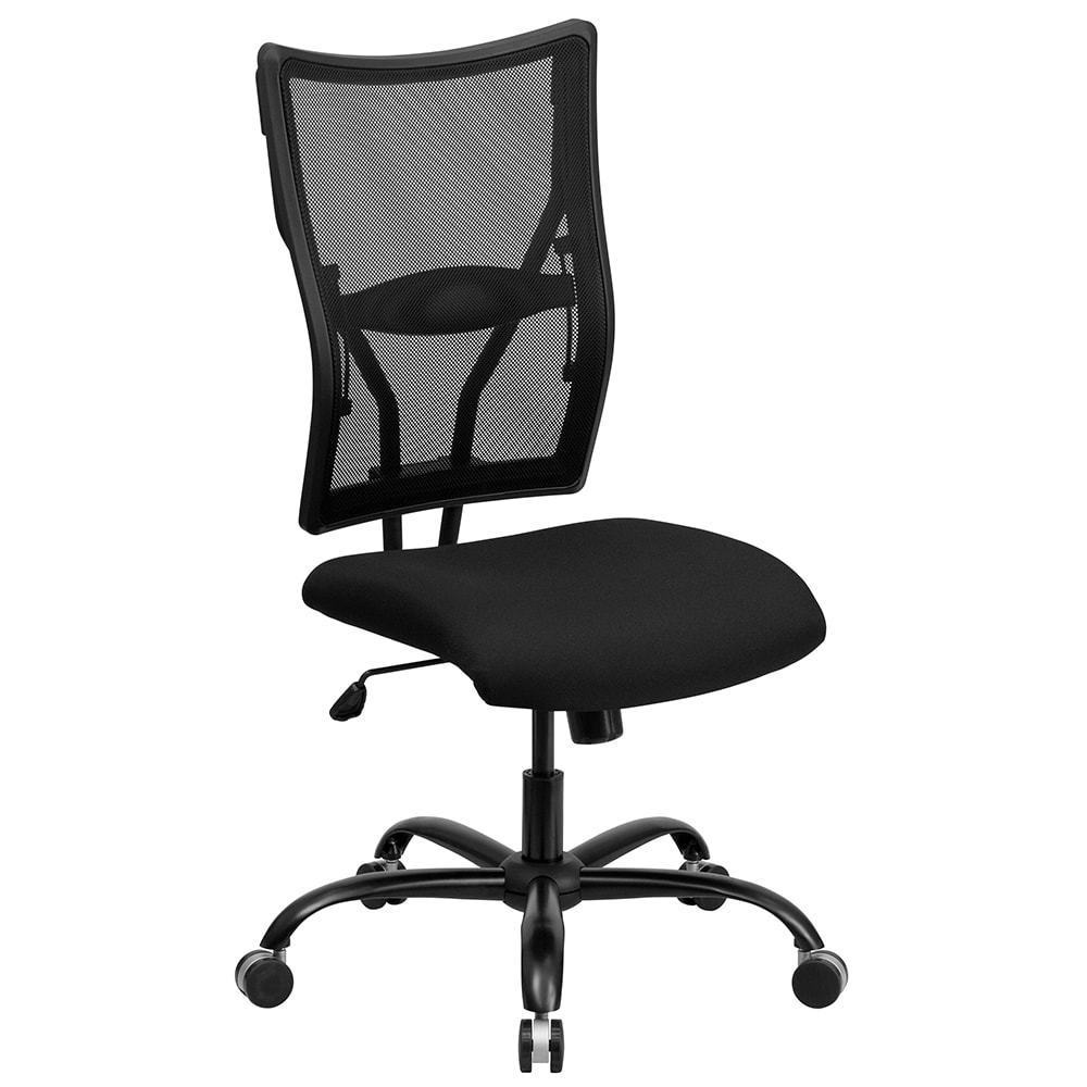 Flash Furniture WL-5029SYG-GG Swivel Big & Tall Office Chair w/ High Back - Black Mesh Back & Fabric Seat