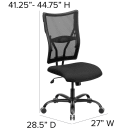 Flash Furniture WL-5029SYG-GG Swivel Big & Tall Office Chair w/ High Back - Black Mesh Back & Fabric Seat thumbnail 2