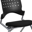 Flash Furniture WL-A224V-GG Mobile Nesting Arm Chair w/ Black Plastic Back & Black Fabric Seat - Silver Frame thumbnail 7