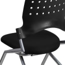 Flash Furniture WL-A224V-GG Mobile Nesting Arm Chair w/ Black Plastic Back & Black Fabric Seat - Silver Frame thumbnail 8