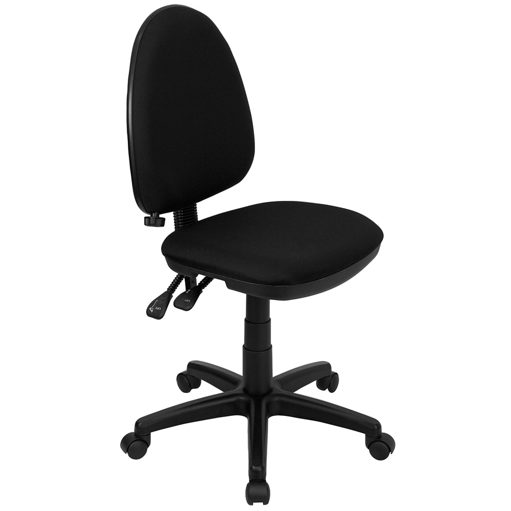 Flash Furniture WL-A654MG-BK-GG Swivel Task Chair w/ Mid Back - Black Fabric Seat