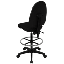 Flash Furniture WL-A654MG-BK-D-GG Swivel Drafting Stool w/ Mid Back - Black Fabric Upholstery thumbnail 3