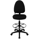 Flash Furniture WL-A654MG-BK-D-GG Swivel Drafting Stool w/ Mid Back - Black Fabric Upholstery thumbnail 4