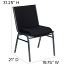 Flash Furniture XU-60153-BK-GG Stacking Chair w/ Black Dot Fabric Back & Seat - Steel Frame, Silver Vein thumbnail 2