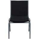 Flash Furniture XU-60153-BK-GG Stacking Chair w/ Black Dot Fabric Back & Seat - Steel Frame, Silver Vein thumbnail 4