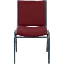 Flash Furniture XU-60153-BY-GG Stacking Chair w/ Burgundy Patterned Polyester Back & Seat - Steel Frame, Silver Vein thumbnail 4