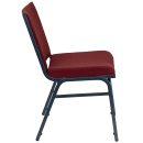 Flash Furniture XU-60153-BY-GG Stacking Chair w/ Burgundy Patterned Polyester Back & Seat - Steel Frame, Silver Vein thumbnail 5