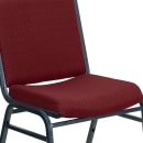 Flash Furniture XU-60153-BY-GG Stacking Chair w/ Burgundy Patterned Polyester Back & Seat - Steel Frame, Silver Vein thumbnail 7