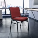 Flash Furniture XU-60153-BY-GG Stacking Chair w/ Burgundy Patterned Polyester Back & Seat - Steel Frame, Silver Vein thumbnail 9