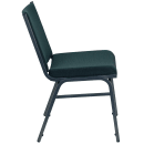 Flash Furniture XU-60153-GN-GG Stacking Chair w/ Green Patterned Polyester Back & Seat - Steel Frame, Silver Vein thumbnail 2