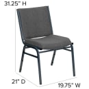 Flash Furniture XU-60153-GY-GG Stacking Chair w/ Gray Polyester Back & Seat - Steel Frame, Silver Vein thumbnail 2