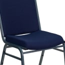 Flash Furniture XU-60153-NVY-GG Stacking Chair w/ Navy Blue Patterned Polyester Back & Seat - Steel Frame, Silver Vein thumbnail 7