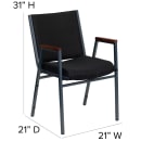 Flash Furniture XU-60154-BK-GG Stacking Chair w/ Black Dot Fabric Back & Seat - Steel Frame, Silver Vein thumbnail 2