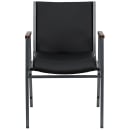 Flash Furniture XU-60154-BK-VYL-GG Stacking Chair w/ Black Vinyl Back & Seat - Steel Frame, Silver Vein thumbnail 6