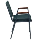 Flash Furniture XU-60154-GN-GG Stacking Chair w/ Green Patterned Polyester Back & Seat - Steel Frame, Silver Vein thumbnail 4