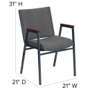 Flash Furniture XU-60154-GY-GG Stacking Chair w/ Gray Polyester Back & Seat - Steel Frame, Silver Vein thumbnail 2