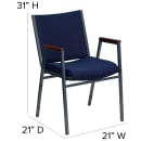 Flash Furniture XU-60154-NVY-GG Stacking Chair w/ Navy Blue Patterned Polyester Back & Seat - Steel Frame, Silver Vein thumbnail 2
