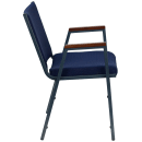 Flash Furniture XU-60154-NVY-GG Stacking Chair w/ Navy Blue Patterned Polyester Back & Seat - Steel Frame, Silver Vein thumbnail 4