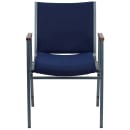 Flash Furniture XU-60154-NVY-GG Stacking Chair w/ Navy Blue Patterned Polyester Back & Seat - Steel Frame, Silver Vein thumbnail 6