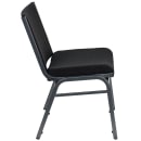 Flash Furniture XU-60555-BK-GG Big & Tall Stacking Chair w/ Black Patterned Polyester Back & Seat - Steel Frame, Silver Vein thumbnail 4