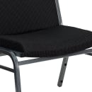 Flash Furniture XU-60555-BK-GG Big & Tall Stacking Chair w/ Black Patterned Polyester Back & Seat - Steel Frame, Silver Vein thumbnail 7
