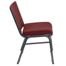 Flash Furniture XU-60555-BY-GG Big & Tall Stacking Chair w/ Burgundy Patterned Polyester Back & Seat - Steel Frame, Silver Vein thumbnail 4