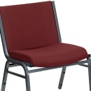 Flash Furniture XU-60555-BY-GG Big & Tall Stacking Chair w/ Burgundy Patterned Polyester Back & Seat - Steel Frame, Silver Vein thumbnail 7