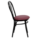 Flash Furniture XU-698B-BGV-GG Chair w/ Fan Back & Burgundy Vinyl Seat - Steel Frame, Black thumbnail 2