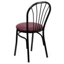 Flash Furniture XU-698B-BGV-GG Chair w/ Fan Back & Burgundy Vinyl Seat - Steel Frame, Black thumbnail 3