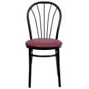 Flash Furniture XU-698B-BGV-GG Chair w/ Fan Back & Burgundy Vinyl Seat - Steel Frame, Black thumbnail 4