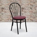 Flash Furniture XU-698B-BGV-GG Chair w/ Fan Back & Burgundy Vinyl Seat - Steel Frame, Black thumbnail 5