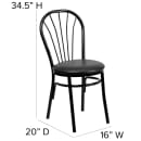 Flash Furniture XU-698B-BLKV-GG Chair w/ Fan Back & Black Vinyl Seat - Steel Frame, Black thumbnail 2